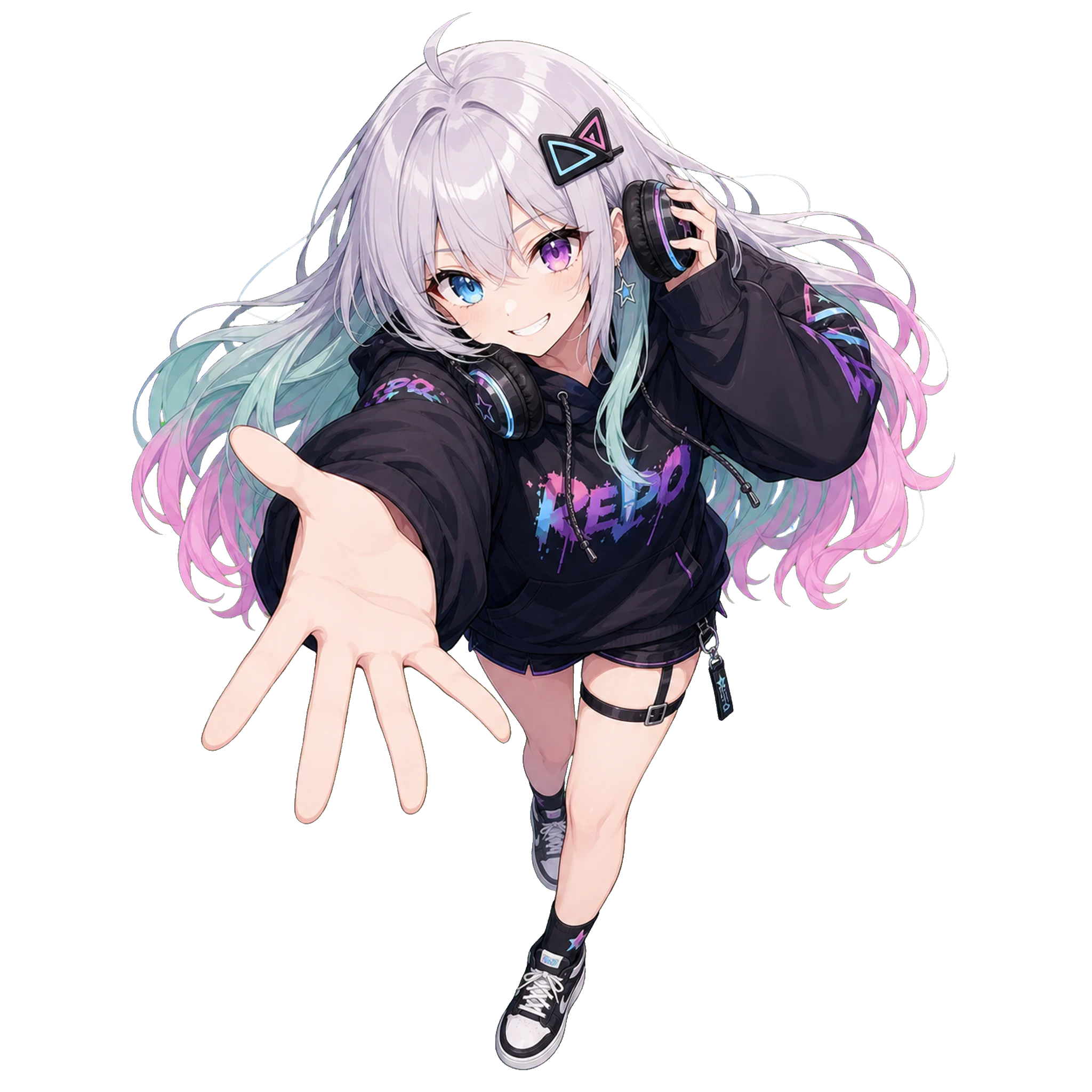 Cutout B · 挥手